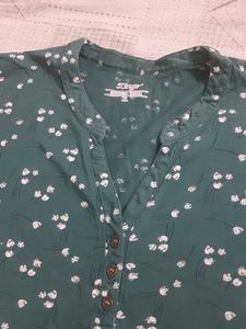 Green Floral Print Dress