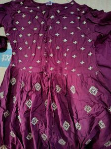 Ethnic Gown Cum Front Cut Kurti With Pant