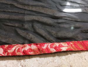 Black Duppatta Red Lace