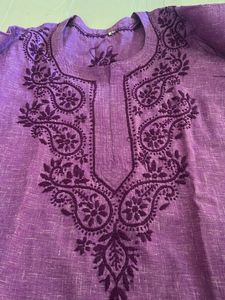 Purple Embroidered Kurta