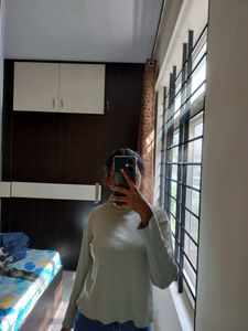 turtle neck blue top