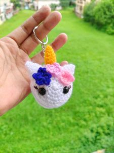 Unicorn Crochet Keychain