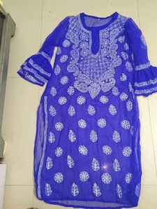 Blue Embroidered Kurta