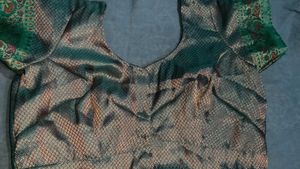 Elegant Green &amp; Gold Blouse