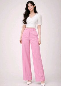 Elegant Pink Wide Leg pant