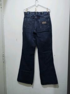 Wrangler Distress Retro Straight Grey Denim Jeans