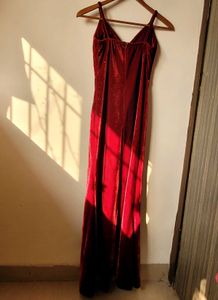 Red Bodycon Strappy Dress With A Slit