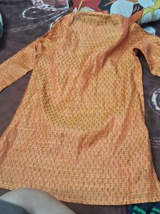 Orange Kurta with Detailed Pattern
