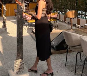 Black Lace Trim Dress