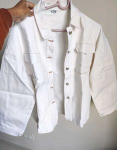 White Denim Oversized Shirt
