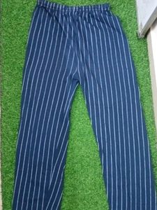 Dark Blue Striped Plazo Pants.