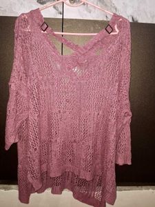 ComboDusty rose knit top &lightgold Shirt