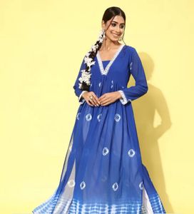 Blue Suit With Patterns Tie And Dye