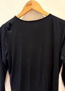 Talbots Black Wrap Top