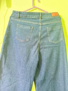 Women Blue Cargo Straight Jeans