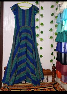 Combo Of Blue Flared Gown 🧿✨✨&amp;Fish Cut Long Top