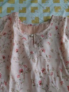 A Festive Look Peach Kurti