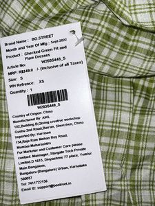 Bo Street Green Plaid Mini Dress