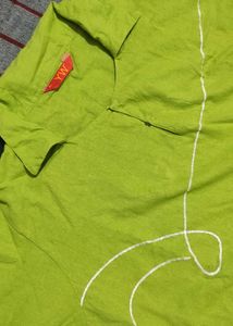 Green Flamingo Print Kurta