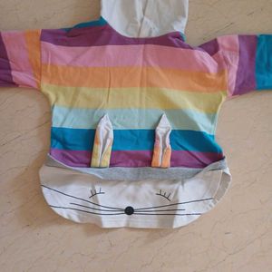 Cute Rainbow Bunny Hoodie from Beijing, China