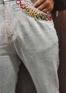 👇🌸 Garba Special Handmade Jeans – H.M Collection