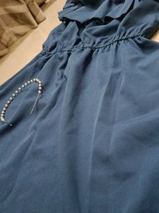 Blue Off-Shoulder Mini Dress
