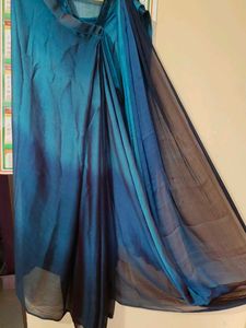 Elegant Blue &amp; Black Saree
