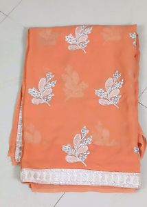 Chiffon Saree With Embroidery Design