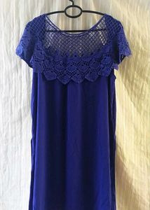 Elegant Blue Crochet Dress