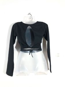 Black Long Sleeve Crop Top