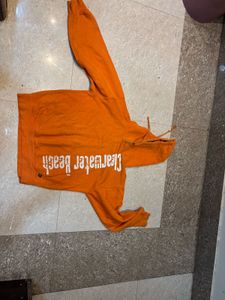 Unisex Orange Graphic winter Hoodie