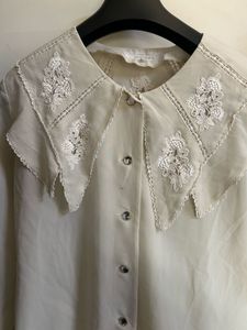 Vintage Style Lace Collar Blouse