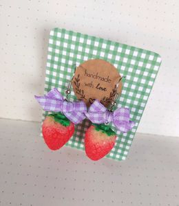 Strawberry Bow Earrings