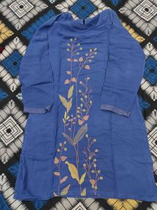 Blue Embroidered Tunic Dress