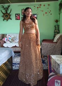 Brown Lahenga For Reception ❤️