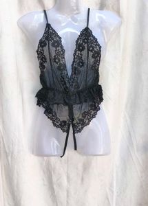 162812. Black Lace Lingerie Bodysuit