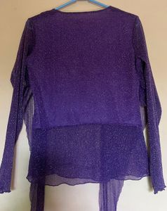 SHIMMER PURPLE WRAP TOP