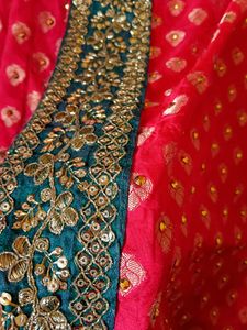 Red &amp; Green Saree