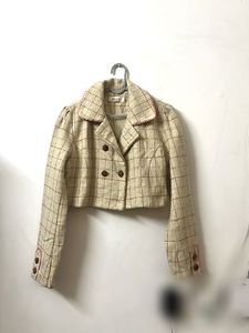 Checkered Cropped Blazer Jacket