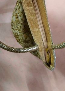 Golden Embroidered Handbag Homemade