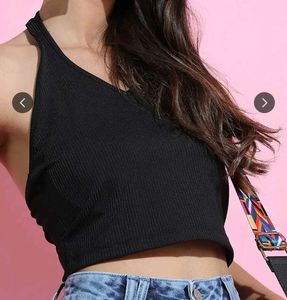 Black Halter Top &amp; Denim Shorts Set