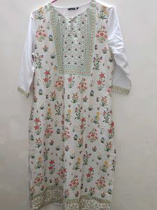 Ketch Women Stylish White Floral Kurta