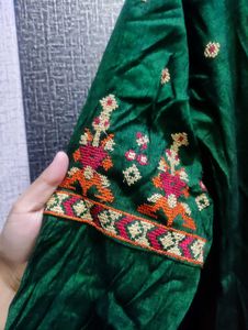 Green Embroidered Kurta