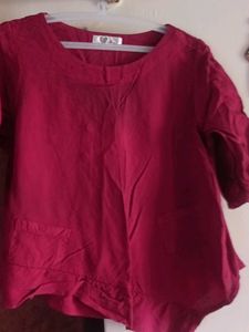 Maroon 3/4 Sleeve Top