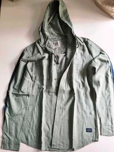 Hooded Button-Up Shirt