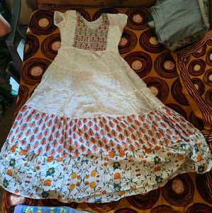 White Beautiful Partywear Ethnic Gown