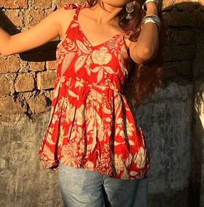 Beautiful Tie Up Short Kurti / Paplum Top