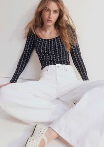 H&amp;M Lace Floral Long Sleeve Top/ Size