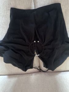 ZARA BLACK CROP TOP With METAL RING