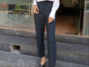 Blue Straight Leg Pants